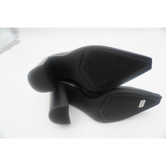 Steve Madden SILVEE Black Leather Mid-Calf Pointed Toe Block Heel Bootie Sz 7.5M - Picture 10 of 13